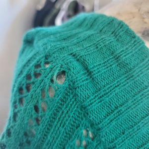 Cute green knitted sweater